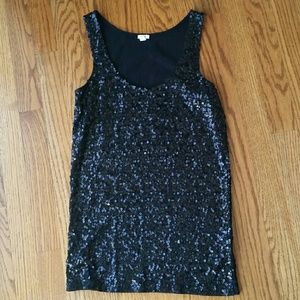 JCrew black sequin tank